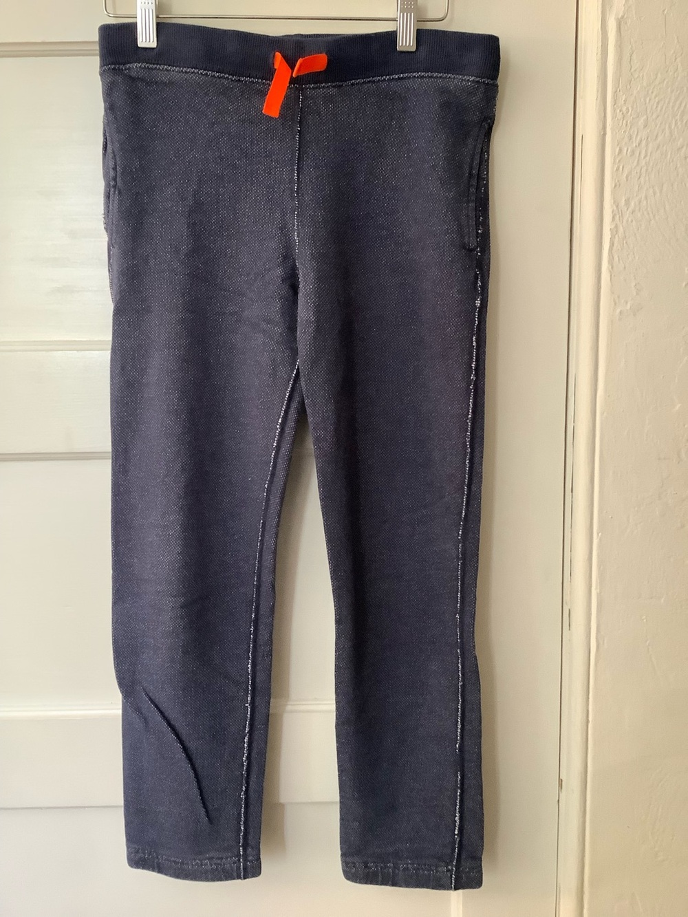 Crewcuts J Crew Navy Sweatpants with Orange Tie Drawstring Waist Boys 10